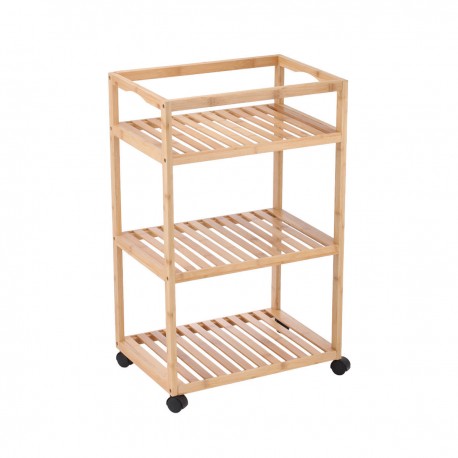 02-37871 ESTIA ΤΡΟΛΕΪ ΑΠΟΘΗΚΕΥΣΗΣ ΒΑΜΒΟΟ ESSENTIALS ΜΕ 3 ΡΑΦΙΑ