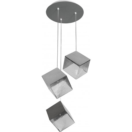 0104496 PDC 4021-3 CR # ΚΥΒΟΙ ΑΝΙΣΟΠΕΔΟΙ ΜΕΤΑΛΛΟ + ΔΙΑΦΑΝΟ ΓΥΑΛΙ 3Χ G9