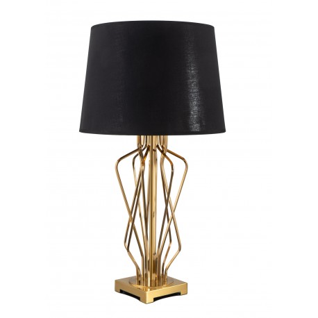 0204060 TLC 8806 GDM ΕΠΙΤΡΑΠΕΖΙΑ ΛΑΜΠΑ ΣΧ. ΓΡΑΜΜΙΚΟ ΑΜΠΑΖΟΥΡ ΜΑΥΡΟ ΕΣΩΤΕΡΙΚΑ ΧΡΥΣΟ 1ΧΕ27