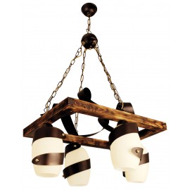 0101445 PDA 135-4 WH 4/Φ ΞΥΛΙΝΟ ΠΑΡΑΛ/ΜΟ ΛΕΥΚΟ ΓΥΑΛΙ 4ΧΕ27