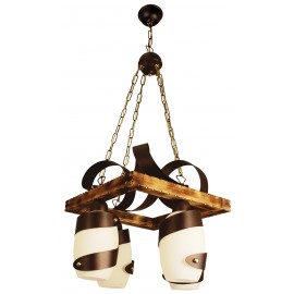 0101443 PDA 134-4 WH 4/Φ ΞΥΛΙΝΟ ΤΕΤΡΑΓΩΝΟ ΛΕΥΚΟ ΓΥΑΛΙ 4ΧΕ27