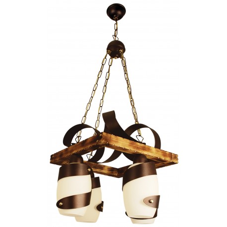 0101443 PDA 134-4 WH 4/Φ ΞΥΛΙΝΟ ΤΕΤΡΑΓΩΝΟ ΛΕΥΚΟ ΓΥΑΛΙ 4ΧΕ27