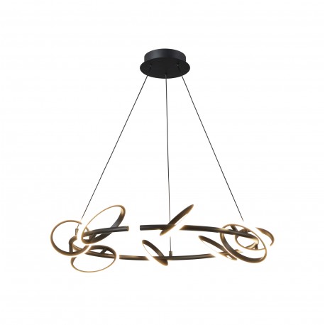 0104583 PDC 560-8  LED ΣΤΡΟΓΓΥΛΟ  ΜΕ  ΚΥΚΛΟΥΣ ΜΑΥΡΟ 72W 3000K 4200 LUM