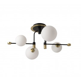 0064220 CCC 552-4 ΟΡΟΦΗΣ 4/Φ ΜΑΥΡΟΣ ΣΚΕΛΕΤΟΣ ΜΕ ΧΡΥΣΗ ΛΕΠΤΟΜΕΡΕΙΑ ΚΑΙ ΜΠΑΛΕΣ 4xG9 5W