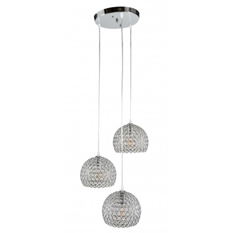 0104568 PDC 3461-3 ΡΟΖΕΤΑ  ΝΙΚΕΛ 3/Φ ΗΜΙΣΦΑΙΡΙΑ ΜΕ ΚΡΥΣΤΑΛΑΚΙΑ 3ΧΕ27