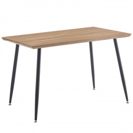 14320047 Τραπέζι Τραπεζαρίας ArteLibre MINOS Sonoma/Μαύρο Μέταλλο/Μοριοσανίδα 120x70x75cm Φυσικό/Sonoma/Μαύρο