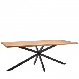 14320053 Τραπέζι Τραπεζαρίας ArteLibre DRYOPIS Sonoma/Μαύρο Ξύλο/Μέταλλο 120x75x75cm Φυσικό/Sonoma/Μαύρο