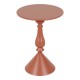 128-000056 Βοηθητικό τραπέζι Lalou pakoworld μέταλλο σε απόχρωση terracotta Φ40x55εκ
