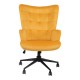 393-000022 Καρέκλα γραφείου διευθυντή Lobima pakoworld περιστρεφόμενη κίτρινο βελούδο 68x71x105-112εκ