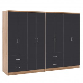 ΝΤΟΥΛΑΠΑ 8ΦΥΛΛΗ BRIANA HM21237.01 ΜΕΛΑΜΙΝΗ SONAMA & ΣΚΟΥΡΟ ΓΚΡΙ 241x42,5Χ180,5Υεκ.