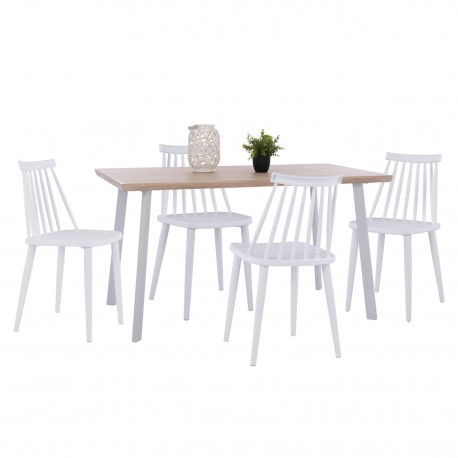 ΣΕΤ ΤΡΑΠΕΖΑΡΙΑΣ 5ΤΜΧ OFIRA HM10634 MDF TOP ΣΕ SONAMA--ΛΕΥΚΕΣ ΚΑΡΕΚΛΕΣ