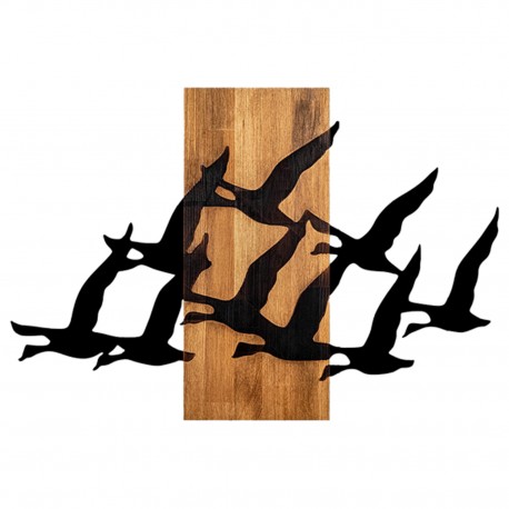 ΔΙΑΚΟΣΜΗΤΙΚΟ ΤΟΙΧΟΥ ΠΟΥΛΙΑ HM4759-ΦΥΛΛΑ ΜΕΤΑΛΛΟΥ ΜΑΥΡΑ-ΞΥΛΟ 58x3(βάθος)x84Υεκ.