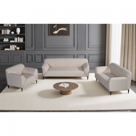 Ε9404,S2 VICTORIA Set Σαλόνι-Καθιστικό Πολυθρόνα-2Θέσιος-3Θέσιος, Ύφασμα Μπεζ