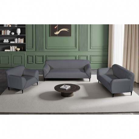 Ε9404,S1 VICTORIA Set Σαλόνι-Καθιστικό Πολυθρόνα-2Θέσιος-3Θέσιος, Ύφασμα Σκούρο Γκρι