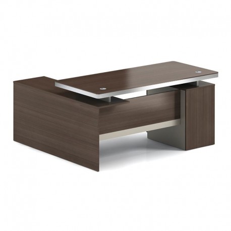 ΕΟ804,1 CONCEPT Γραφείο Αναστρέψιμη Γωνία, Απόχρωση Καρυδί - Μπεζ