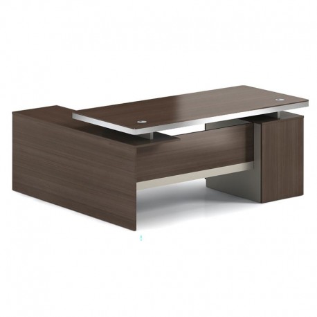 ΕΟ804,3 CONCEPT Γραφείο Αναστρέψιμη Γωνία, Απόχρωση Καρυδί - Μπεζ