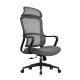 ΕΟ572,2 BF3010 Πολυθρόνα Γραφείου Διευθυντή, Mesh Μαύρο, Ύφασμα Γκρι