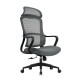ΕΟ572,2 BF3010 Πολυθρόνα Γραφείου Διευθυντή, Mesh Μαύρο, Ύφασμα Γκρι