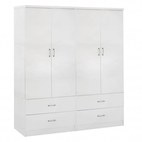 ΝΤΟΥΛΑΠΑ 4ΦΥΛΛΗ REINA ME 4 ΣΥΡΤΑΡΙΑ HM21258 ΜΕΛΑΜΙΝΗ ΣΕ ΛΕΥΚΟ 160x42,5x180,5Υεκ