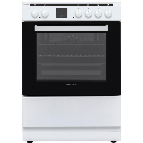 United UFV-68287TP Κουζίνα 69lt με Κεραμικές Εστίες Π60εκ. Λευκή A