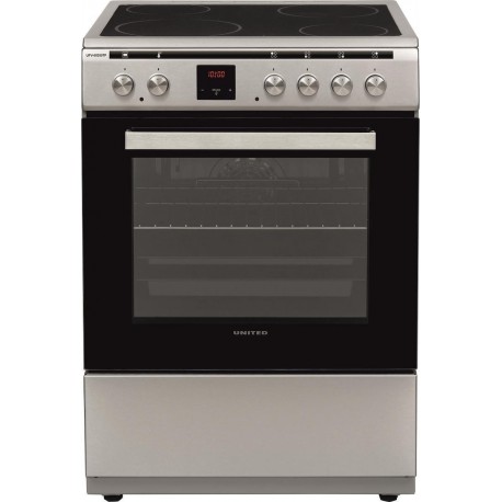 United UFV-68289TP Κουζίνα 69lt με Κεραμικές Εστίες Π60εκ. Inox A