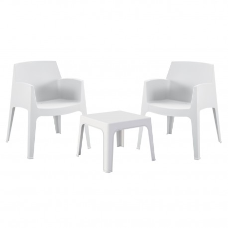 ΣΕΤ 3ΤΜΧ ΠΟΛΥΠΡΟΠΥΛΕΝΙΟΥ SLEEK HM21267.01 ΤΡΑΠΕΖΑΚΙ & 2 ΠΟΛΥΘΡΟΝΕΣ-ΛΕΥΚΟ