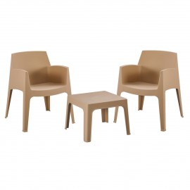 ΣΕΤ 3ΤΜΧ ΠΟΛΥΠΡΟΠΥΛΕΝΙΟΥ SLEEK HM21267.03 ΤΡΑΠΕΖΑΚΙ & 2 ΠΟΛΥΘΡΟΝΕΣ-ΚΑΠΟΥΤΣΙΝΟ