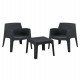 ΣΕΤ LOUNGE 3ΤΜΧ SLEEK HM21274.02 ΜΑΥΡΟ ΠΟΛΥΠΡΟΠΥΛΕΝΙΟ
