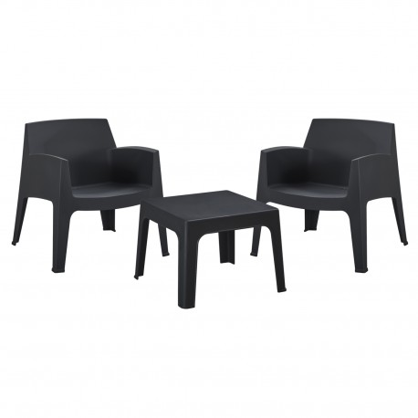 ΣΕΤ LOUNGE 3ΤΜΧ SLEEK HM21274.02 ΜΑΥΡΟ ΠΟΛΥΠΡΟΠΥΛΕΝΙΟ
