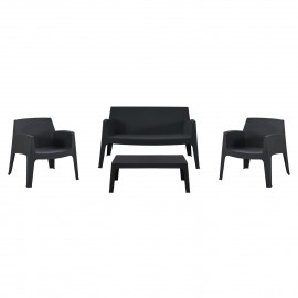 ΣΕΤ LOUNGE 4ΤΜΧ SLEEK HM21275.02 ΜΑΥΡΟ ΠΟΛΥΠΡΟΠΥΛΕΝΙΟ