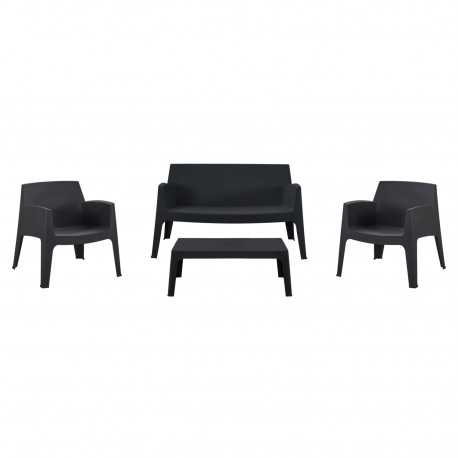 ΣΕΤ LOUNGE 4ΤΜΧ SLEEK HM21275.02 ΜΑΥΡΟ ΠΟΛΥΠΡΟΠΥΛΕΝΙΟ