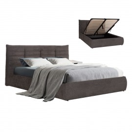 ΚΡΕΒΑΤΙ ΔΙΠΛΟ SANDRA HM732.01 ΓΚΡΙ ΥΦΑΣΜΑ & ΑΠΟΘΗΚΕΥΤΙΚΟΣ ΧΩΡΟΣ ΓΙΑ ΣΤΡΩΜΑ 160x200εκ