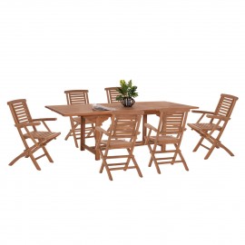 ΣΕΤ ΤΡΑΠΕΖΑΡΙΑΣ CRANDER HM21288 ΤΡΑΠΕΖΙ & 6 ΠΟΛΥΘΡΟΝΕΣ ΠΤΥΣΣΟΜΕΝΕΣ-ΤΕΑΚ