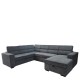 15390001 Καναπές Γωνιακός ArteLibre AVELON Γκρι Σκούρο Ύφασμα/Ξύλο 249x312x82cm Γκρι