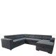 15390001 Καναπές Γωνιακός ArteLibre AVELON Γκρι Σκούρο Ύφασμα/Ξύλο 249x312x82cm Γκρι