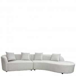 15390004 Καναπές MONTARO ArteLibre Γκρι Ανοιχτό Ύφασμα 140x105x65cm/206x124x68cm Γκρι