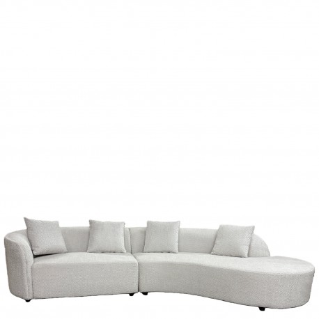 15390004 Καναπές MONTARO ArteLibre Γκρι Ανοιχτό Ύφασμα 140x105x65cm/206x124x68cm Γκρι