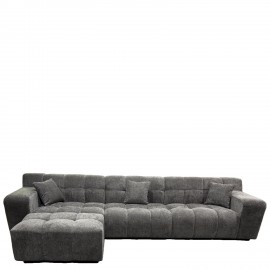 15390005 Καναπές Γωνιακός ArteLibre ORVELLA Γκρι Ύφασμα 363x194x80cm Γκρι