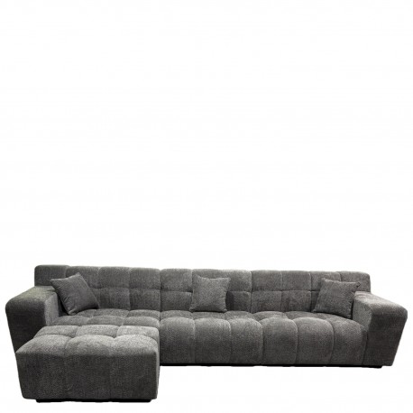 15390005 Καναπές Γωνιακός ArteLibre ORVELLA Γκρι Ύφασμα 363x194x80cm Γκρι