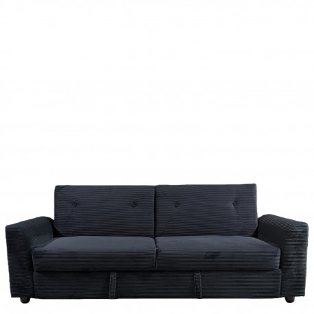 15390013 Καναπές Κρεβάτι ArteLibre VALMERO Μαύρο Ύφασμα/Ξύλο 216x85x85cm Μαύρο