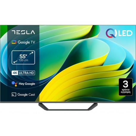 Tesla Smart Τηλεόραση 55" 4K UHD QLED Q55E655GUS HDR (2025) E