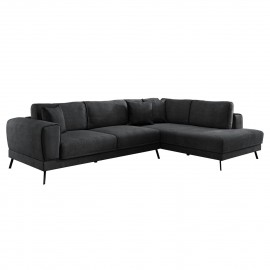 ΚΑΝΑΠΕΣ ΚΡΕΒΑΤΙ ΔΕΞΙΑ ΓΩΝΙΑ ZENORA HM3337.01R ΣΚΟΥΡΟ ΓΚΡΙ ΥΦΑΣΜΑ 303x214x80Υεκ