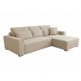 ΚΑΝΑΠΕΣ ΚΡΕΒΑΤΙ ΑΝΑΣΤΡΕΨΙΜH ΓΩΝΙΑ CORNERA HM3335.03 ΜΠΕΖ ΥΦΑΣΜΑ 269x155x89Yεκ