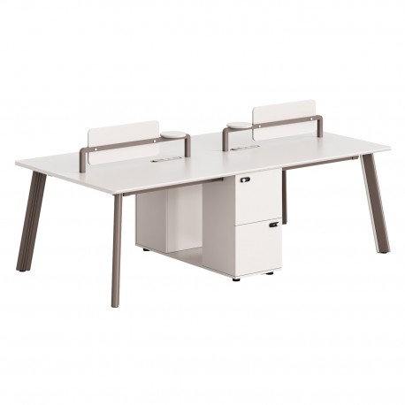 ΣΤΑΘΜΟΣ ΕΡΓΑΣΙΑΣ 4 ΘΕΣΕΩΝ NEWLINE HM18277 ΜΕΛΑΜΙΝΗ ΚΡΕΜ-ΠΟΔΙΑ ΑΛΟΥΜΙΝΙΟΥ 240x120x75Υ