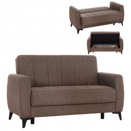 ΚΑΝΑΠΕΣ ΚΡΕΒΑΤΙ ΜΕ ΑΠΟΘ.ΧΩΡΟ ΔΙΘΕΣΙΟΣ NIKKO HM3293.02 ΚΑΦΕ ΥΦΑΣΜΑ 144x75x84Υεκ.