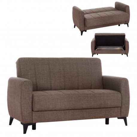 ΚΑΝΑΠΕΣ ΚΡΕΒΑΤΙ ΜΕ ΑΠΟΘ.ΧΩΡΟ ΔΙΘΕΣΙΟΣ NIKKO HM3293.02 ΚΑΦΕ ΥΦΑΣΜΑ 144x75x84Υεκ.