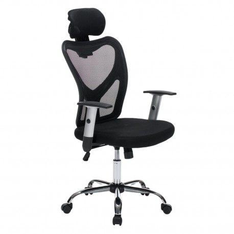 ΚΑΡΕΚΛΑ ΓΡΑΦΕΙΟΥ CUORE HM1207.01 ΜΑΥΡΟΣ ΣΚΕΛΕΤΟΣ-ΜΑΥΡΟ MESH 63x61x125Υεκ