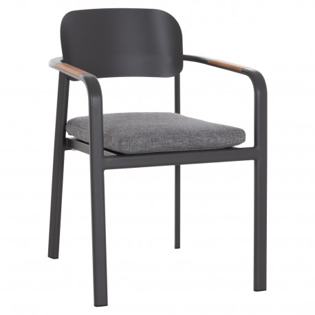 ΠΟΛΥΘΡΟΝΑ ΤΡΑΠΕΖΑΡΙΑΣ ELARA HM6414.01 ΓΚΡΙ ΑΛΟΥΜΙΝΙΟ-OLEFIN--ΞΥΛΟ TEAK 56x62x78Υεκ.