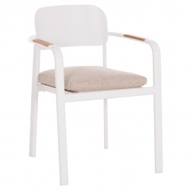 ΠΟΛΥΘΡΟΝΑ ΤΡΑΠΕΖΑΡΙΑΣ ELARA HM6414.02 ΛΕΥΚΟ ΑΛΟΥΜΙΝΙΟ-ΜΠΕΖ OLEFIN--TEAK 56x62x78Υεκ