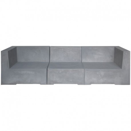 Ε6200 CONCRETE 3Θέσιος Καναπές Κήπου - Βεράντας, Cement Grey